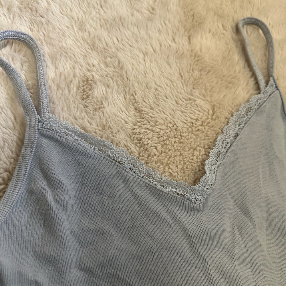 Brandy Melville Light Blue Lace Crop Tank